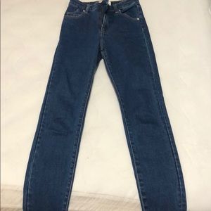 high waisted dark wash jeans